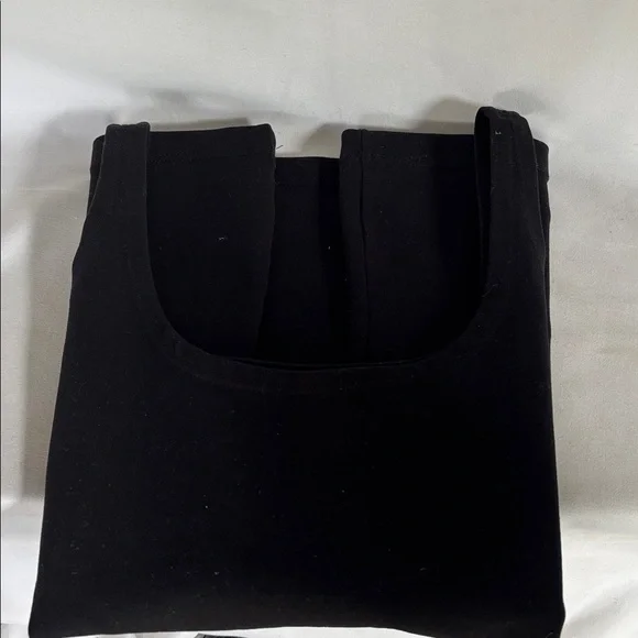 SLIGHTLY WORN WOMEN CLASSIC BLACK SCOOP NECK TANK TOP- SIZE BRAZIL GRANDE (LARGE - Picture 3 of 5